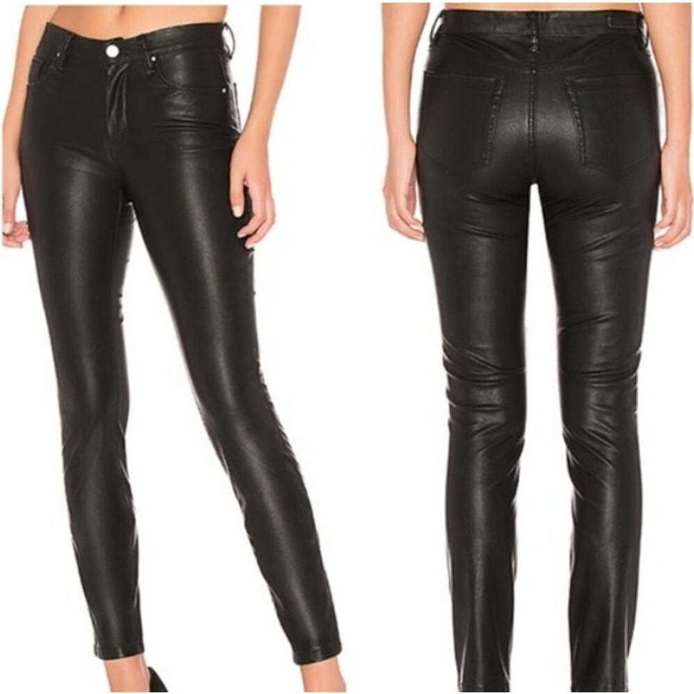 BLANKNYC‎ Black Spray-On Vegan Faux Leather Skinny Pants 34Q-7298QR Women's 26